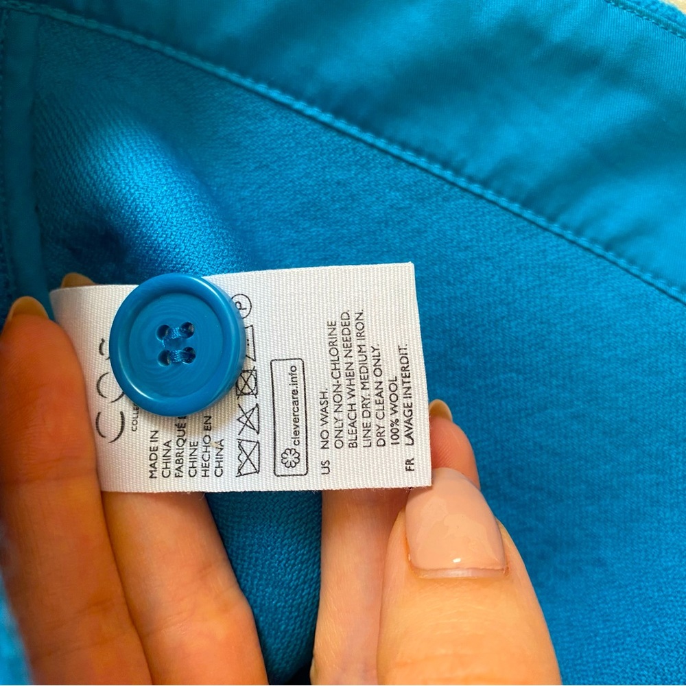 S COS Wool Blue Short Skirt with Pockets - Picture 5 of 5